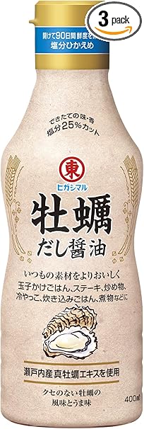 ヒガシマル醤油 牡蛎だし醤油400ml×3本