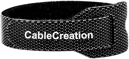ケーブル結束バンド,CableCreation (50本入り) ケーブルタイ 再利用可能なケーブルバンド 収納バンド ストラップ コード配線収納 ナイノンで調節可のケーブル管理バンド 6インチ/ブラック