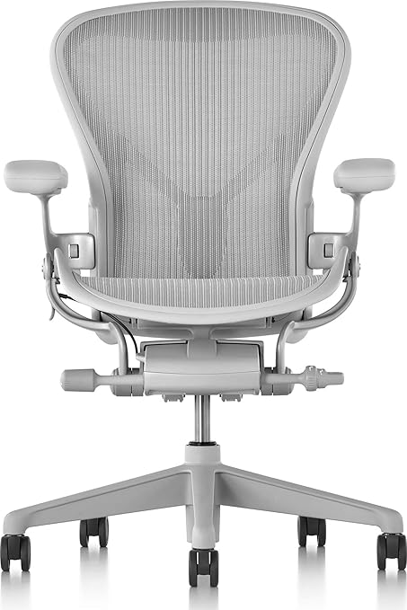 【正規品】 Herman Miller (ハーマンミラー) アーロンチェア オフィスチェア B(ミディアム)サイズ ミネラル(グレー) BBキャスター AER1B23DWALPVPRSNADVPBBDVP23101