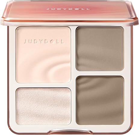 日本公式 JUDYDOLL メリハリマスターパレット リニューアル 中国コスメ ハイライト シェーディング 立体感 小顔 (#01N クールトーン)