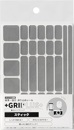 GRIPLUS(グリップラス) 極薄・強力 滑り止めシール スティック はがきサイズ (グレー 1)
