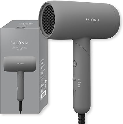 SALONIA サロニア スムースシャイン ドライヤー 大風量 速乾 軽量 ヘアドライヤー グレー【Amazon.co.jp限定】