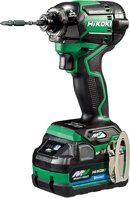 【Amazon.co.jp限定】HiKOKI(ハイコーキ) 36Vインパクトドライバー WH36DC アグレッシブグリーン 初回修理保証 Bluetooth付バッテリー1個・充電器・力こぶビット1本・ケース付き 電動ドライバー WH36DC(XPSZ)