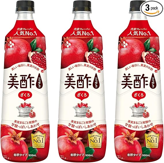 美酢 ミチョ 900mL× 3本ザクロ味 ギフト お取り寄せ ミチョ 果実酢 お酢ドリンク 飲みやすい 飲む酢