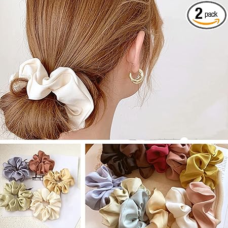 シュシュ シルクヘアゴム 髪ゴム ボリューム 100%シルク 22匁 おしゃれ 大人可愛い ヘアアクセサリー 髪飾り 静電気防止 髪に優しい 大人っぽい プレゼント 女の子 髪留め シンプル パステル ヘアアクセサリー 2個セット