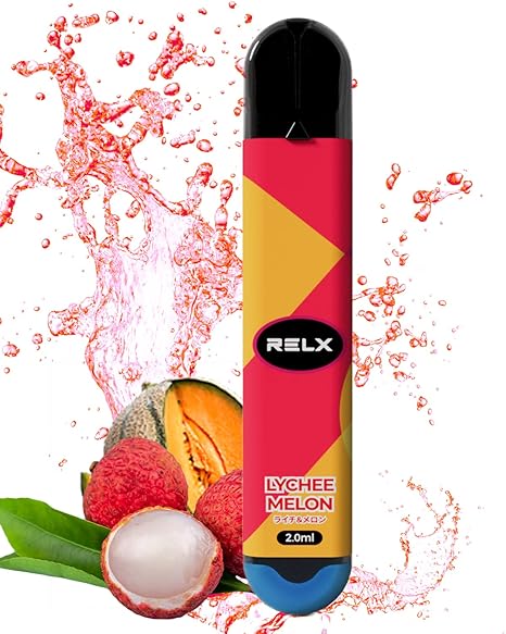 RELX 電子タバコ 使い捨て 600回吸引可能 ニコチン タール無し シーシャ 持ち運び 水蒸気 ベイプ 本体 人気ランキング 爆煙 ライチ&メロン フルーツ