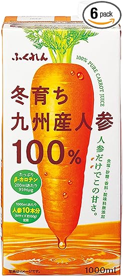 ふくれん 冬育ち九州産人参100%ジュース 1000ml×6本
