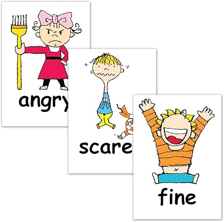 フラッシュカード【形容詞(人の気持)】■A4サイズ■ 英語カード.com Flashcards, English word cards (Adjectives-Human mind) ■A4 size■