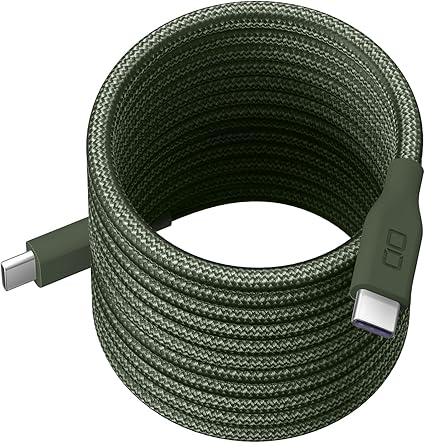 CIO スパイラルケーブル CtoC (Type-C/USB-C) 急速充電 磁石 マグネット吸着 充電ケーブル PD 240W データ転送 480Mbps 形状記憶