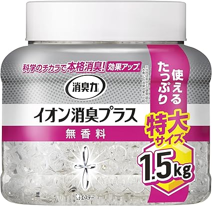 消臭力 イオン消臭プラス 消臭ビーズ 部屋 トイレ用 置き型 無香料 特大 本体 1.5kg クリアビーズ 部屋用 玄関 リビング キッチン トイレ たばこ 消臭剤 消臭 芳香剤