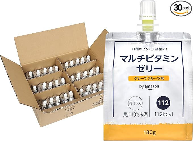 by Amazon マルチビタミンゼリー グレープフルーツ味 180g×30個 (Happy Belly)