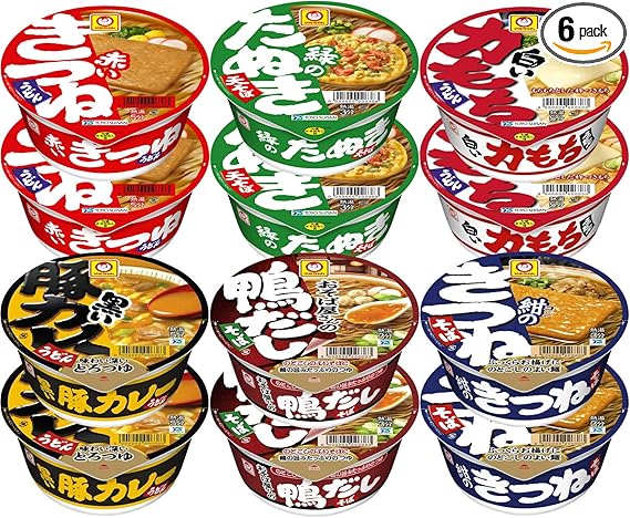 赤いきつね マルちゃん 和風麺カラフル6種セット 2個 (x 6)