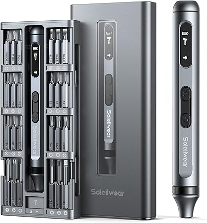 電動精密ドライバーセット 52in1 電動ドライバー 小型 ペン型 電動ドライバー 充電式 48本の磁気ビット付き LEDライト 正逆転 専用ケース 家庭用 精密機器修理