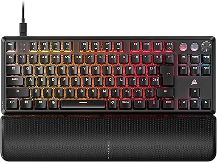 【Amazon.co.jp限定】ラピッドトリガー搭載 CORSAIR K70 PRO TKL MGX Hyperdrive磁気式キースイッチ ブラック ゲーミングキーボード 脱着可能パームレスト付き ラピトリとSOCD同時に使用可能 8000HZ polling rate 日本語配列 ブラック CH-911911G-JP2【Call Of Duty Black Ops 6推奨モデル】
