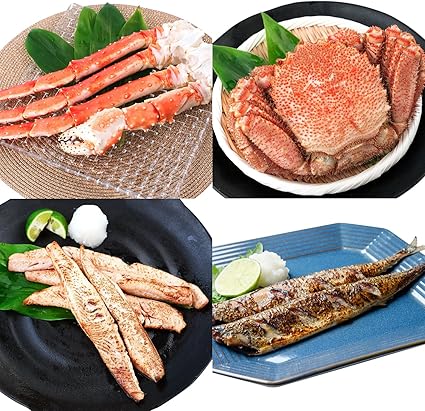 福袋 海鮮人気4点セット おたる夢市場(①タラバガニ②毛蟹③ほっけスティック④さんま醤油漬け)