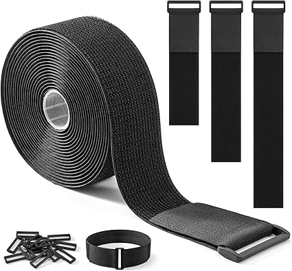 Trilancer 5m x 5cm Strong Magic Cable Ties with 15 Buckles - Adjustable, Cut to Length You Need and Reusable Straps to Secure Cables, Hoses, Pipes and More
