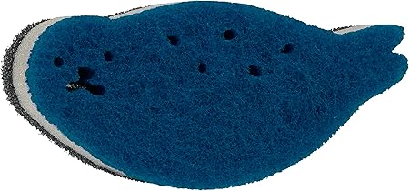 マーナ (marna) あざらしスポンジ (食器洗い/ネイビー/日本製) キッチンスポンジ そうじグッズ (3層構造 / 泡立ち/アザラシ型)K700NV