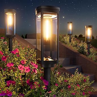 Solar Light, Outdoor Garden Light, IP65, Waterproof, Bulb Color, Stylish, Set of 8, Solar LED Light, Bright, Auto On/Off, Recessed, Lawn, Driveway, Entryway, Sidewalk, Garden, Flower Beds, Patio, Set