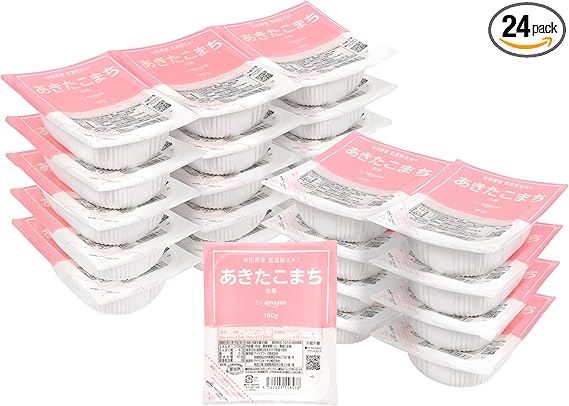 by Amazon パックご飯 秋田県産 あきたこまち 180g×24個 国産米 100% 低温製法米