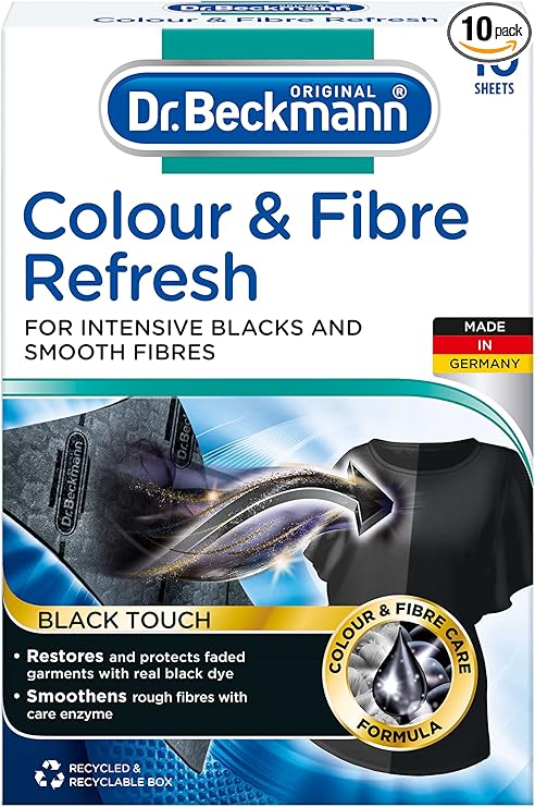 Dr. Beckmann Black Revival Sheet for Clothing, Pilling Removal, Black and Fiber Refresh, Pack of 10 Original