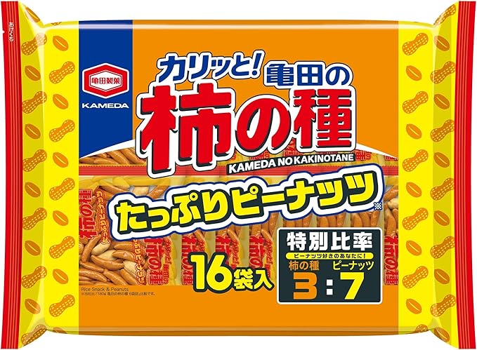 【Amazon.co.jp限定】亀田製菓 亀田の柿の種たっぷりピーナッツ 16袋詰 532g