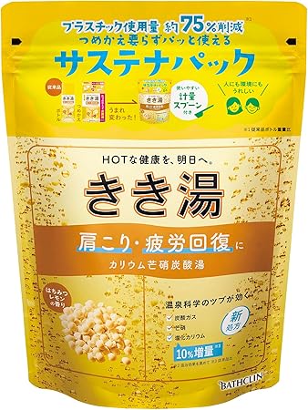きき湯【薬用入浴剤】カリウム芒硝炭酸湯 はちみつレモンの香り 360g(約12回分) バスクリン 炭酸入浴剤