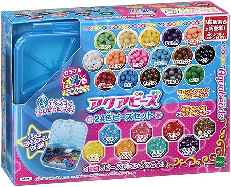 アクアビーズ 別売り ビーズセット 【 24色ビーズセット 】 AQ-211 STマーク認証 6歳以上 おもちゃ 水 水でくっつく メイキングトイ Aquabeads エポック社 EPOCH