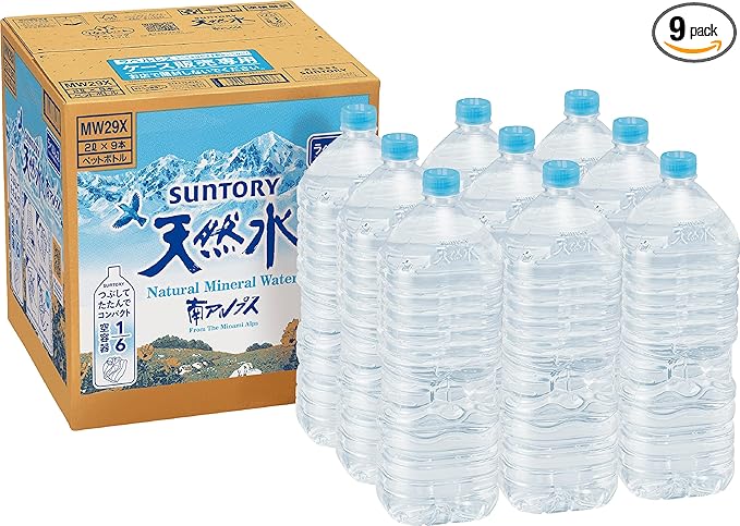 サントリー 天然水 ラベルレス 2L ×9本 南アルプス 【Amazon.co.jp限定】